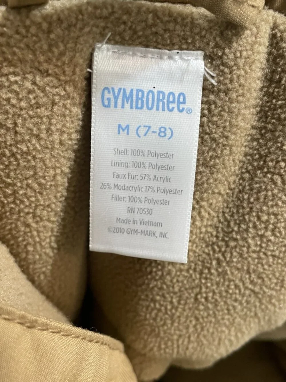 Gymboree Full-Zip Parka Jacket, Size 7-8 Fleece Lined hooded